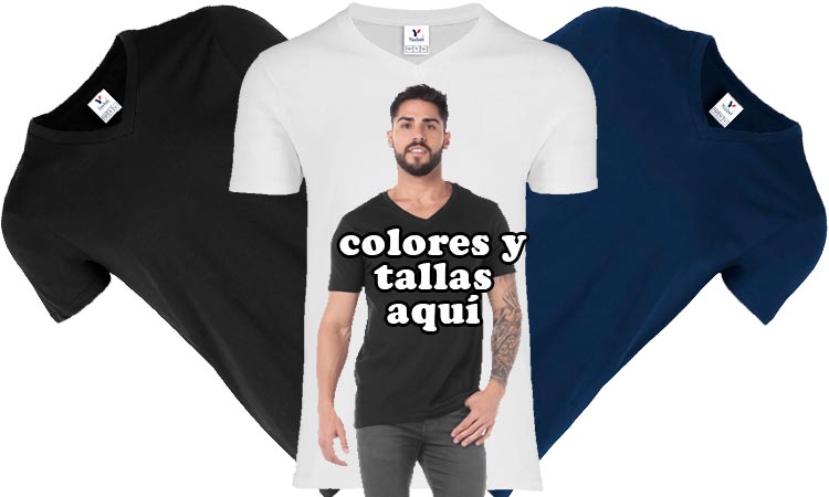 playeras cuello V para hombre