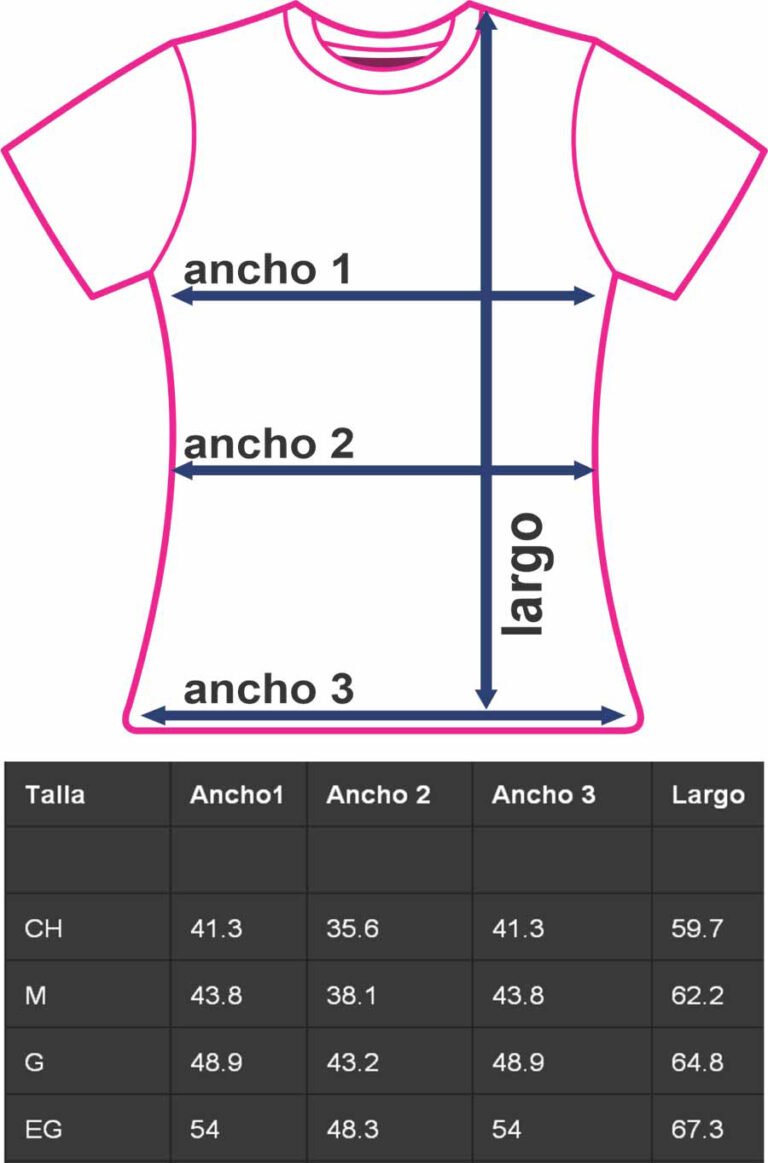 Tallas y Medidas de Playeras Para Sublimacion