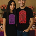 playeras estampadas papel picado para halloween