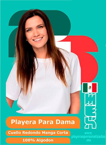 playeras para dama manga corta cuello redondo