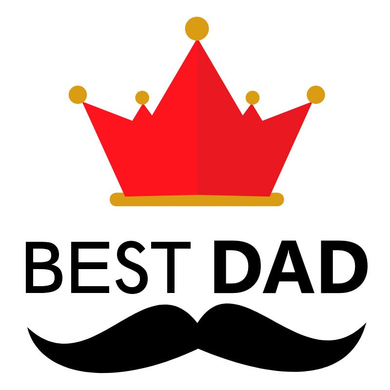 Diseño de playera personalizada Best Dad con corona y bigote para Día del Padre