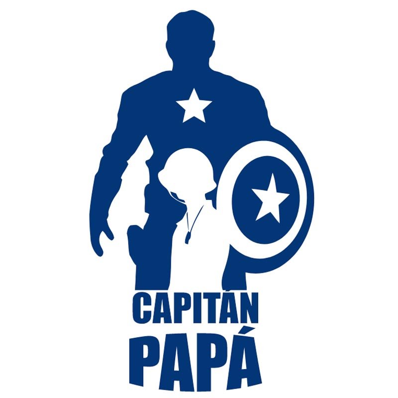 Playera Capitán Papá para Día del Padre con diseño estilo superhéroe y escudo personalizado.