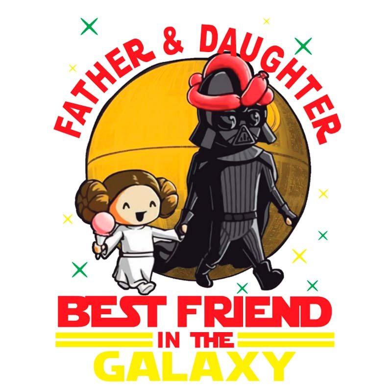 Playera Father and Daughter Best Friends in the Galaxy para Día del Padre con diseño galáctico.