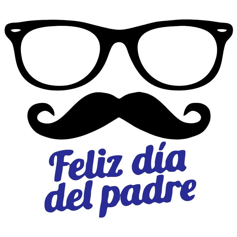Diseño para playera personalizada de Día del Padre con lentes, bigote y frase Feliz Día del Padre