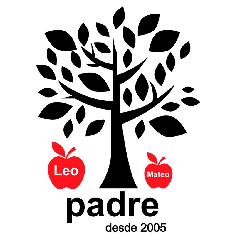 Diseño para playera personalizada de Día del Padre con árbol y frase padre desde fecha a elegir