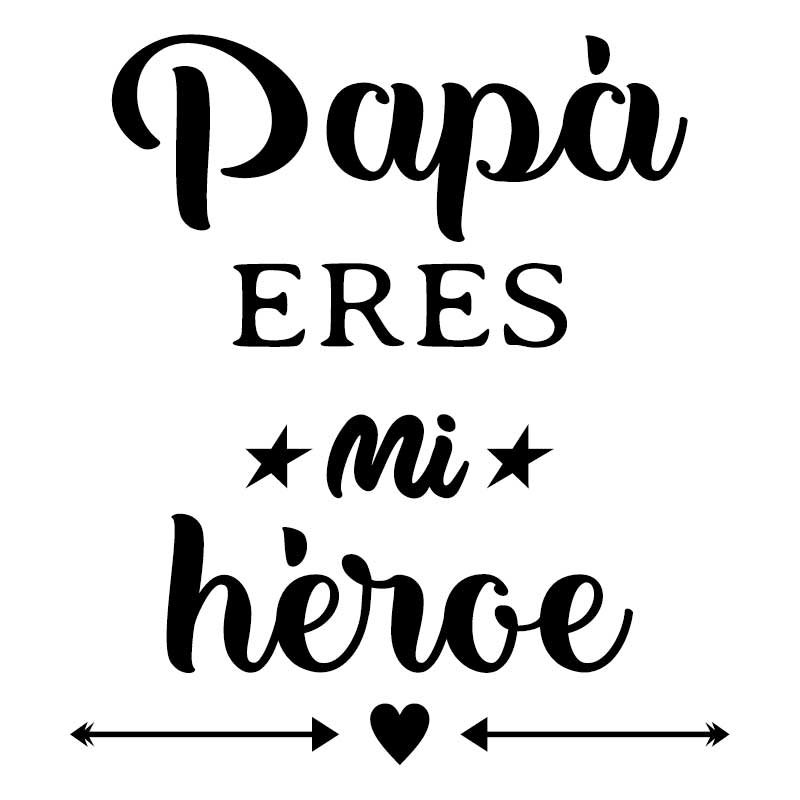 Diseño emotivo para playera personalizada del Día del Padre con frase papá eres mi héroe
