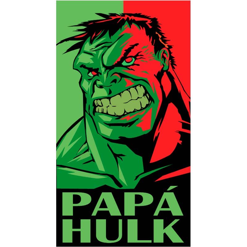 Playera Papá Hulk personalizada para Día del Padre con diseño estilo superhéroe verde.