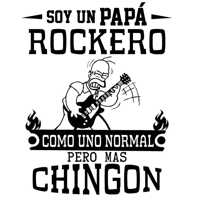 Playera Papá Rockero con guitarra y diseño divertido para Día del Padre.
