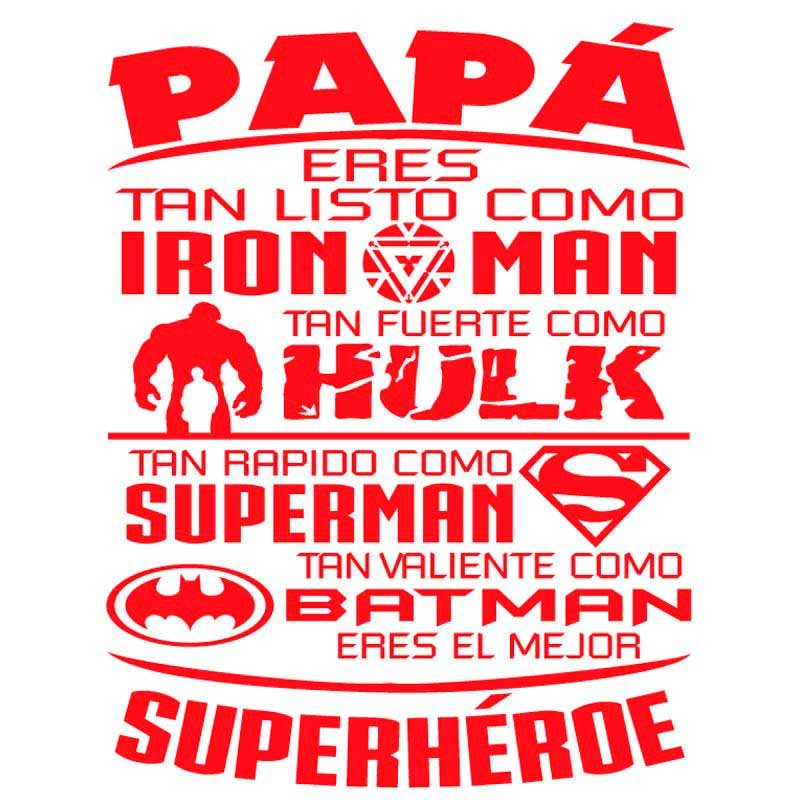 Playera Papá Superhéroe inspirada en Iron Man, Superman y Batman para Día del Padre.
