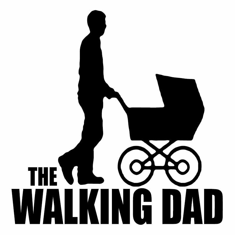 Diseño divertido para playera personalizada del Día del Padre estilo The Walking Dad con carriola