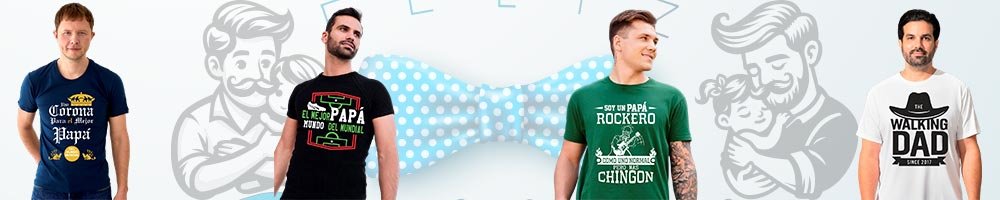 Playeras personalizadas para papás rockeros, futboleros y fanáticos de diseños divertidos para Día del Padre.