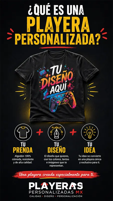 Qué es una playera personalizada con diseño e impresión personalizada en México