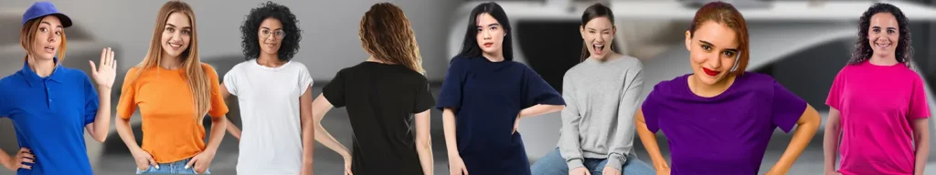 Playeras para dama en diferentes modelos y colores