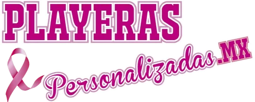 Logo de Playeras Personalizadas MX en rosa por el mes de sensibilización sobre el cáncer de mama